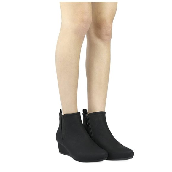DREAM PAIRS Zoie Wedge Heel Ankle Boots - Picture 3 of 4